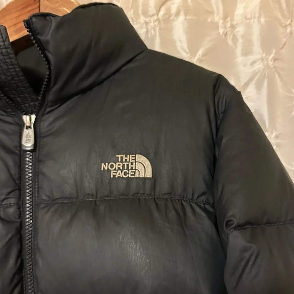 The North Fact Black Quilted 550 Goose Down Puffer Coat Jacket Winter Vintage